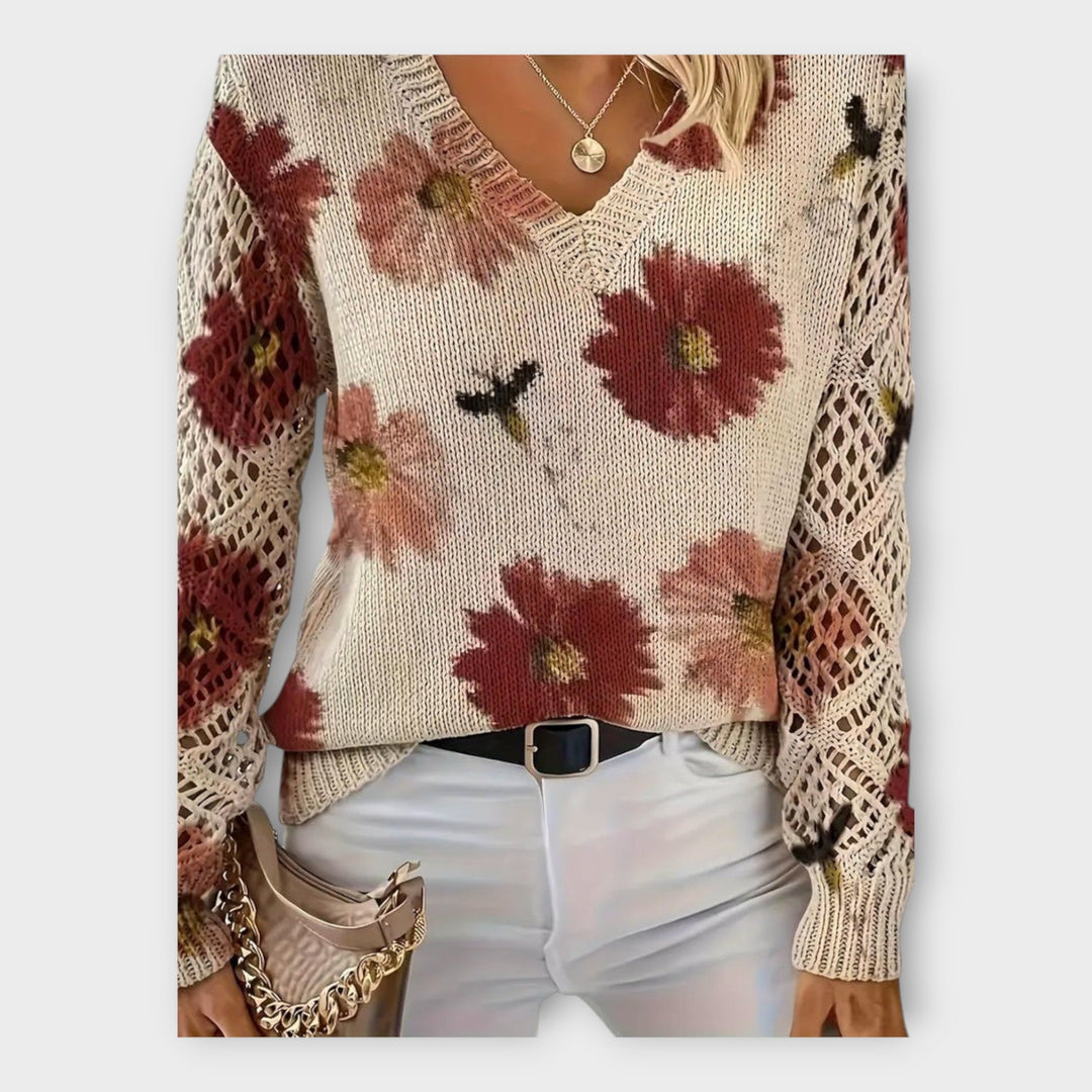 Svetr Pletený s Krajkovými Detaily