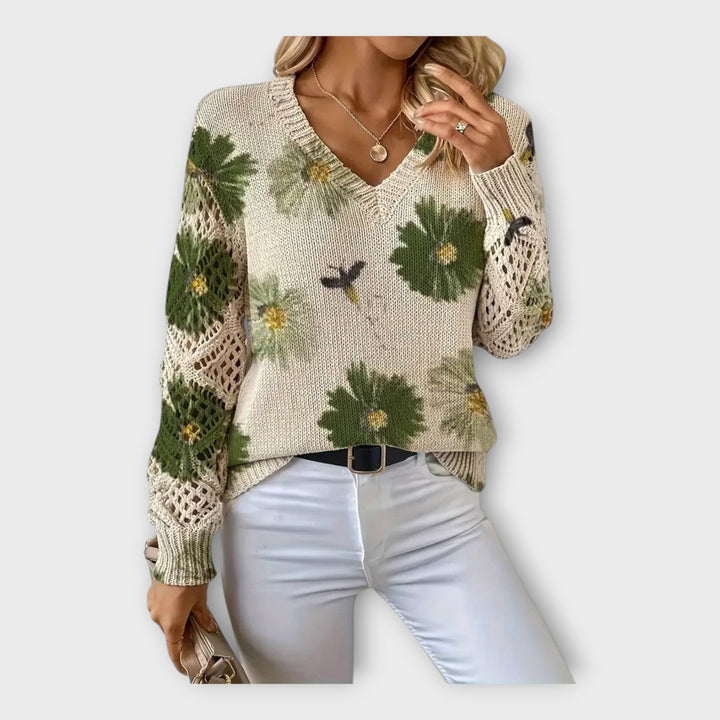 Svetr Pletený s Krajkovými Detaily