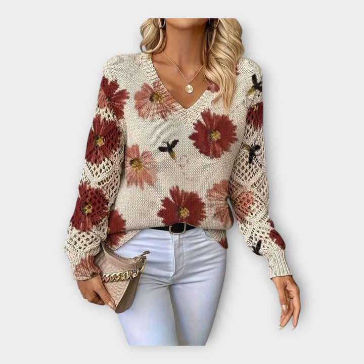 Svetr Pletený s Krajkovými Detaily