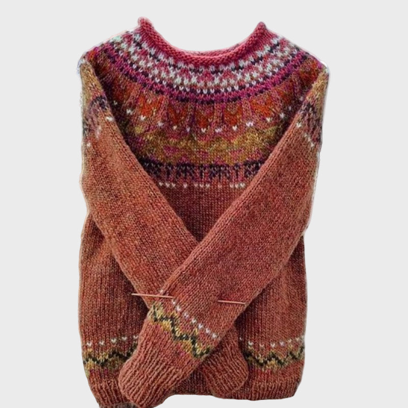 Pulovr Pletený s Vysokým Límcem Retro