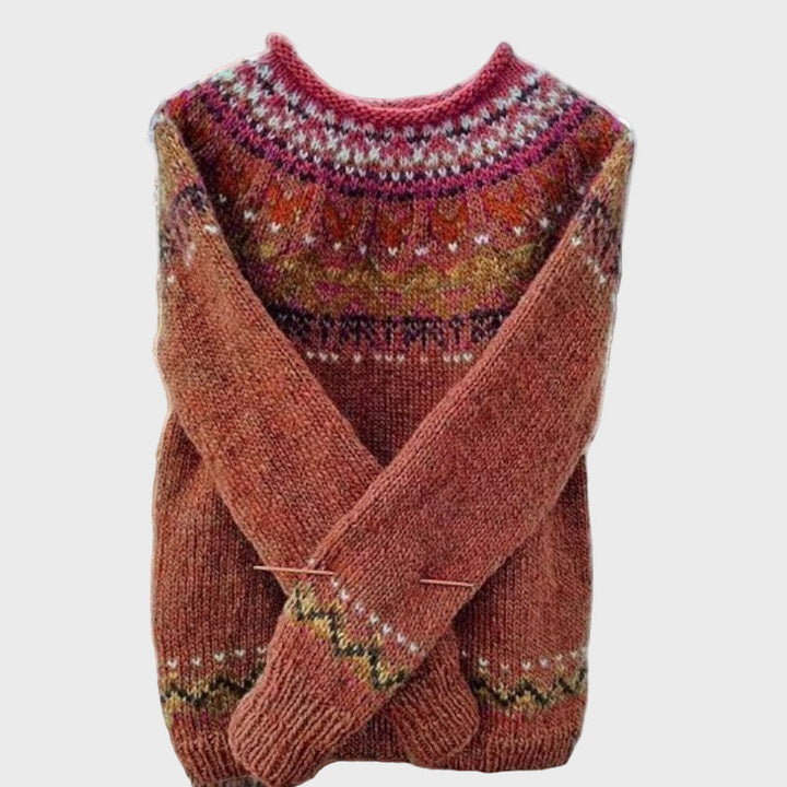 Pulovr Pletený s Vysokým Límcem Retro