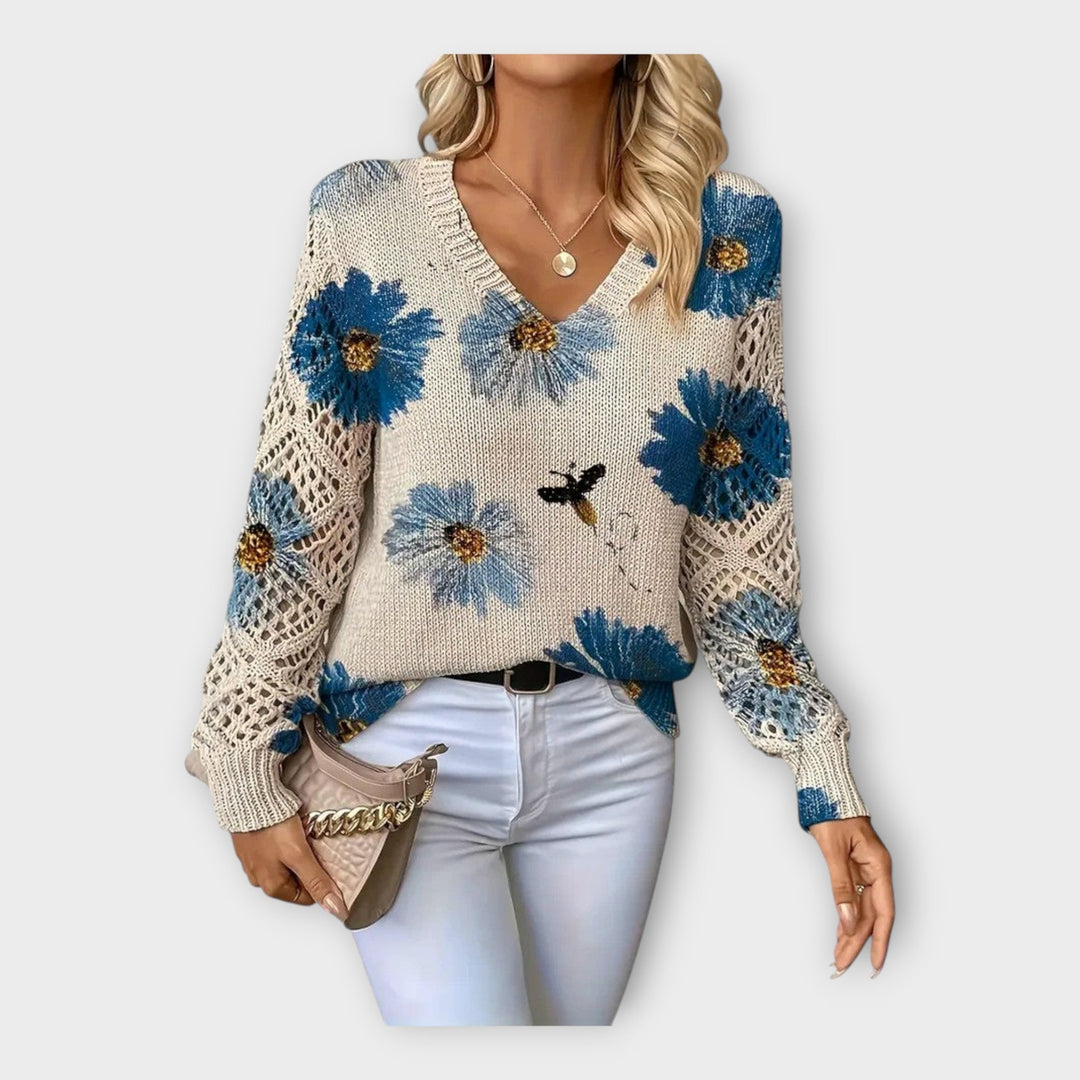 Svetr Pletený s Krajkovými Detaily