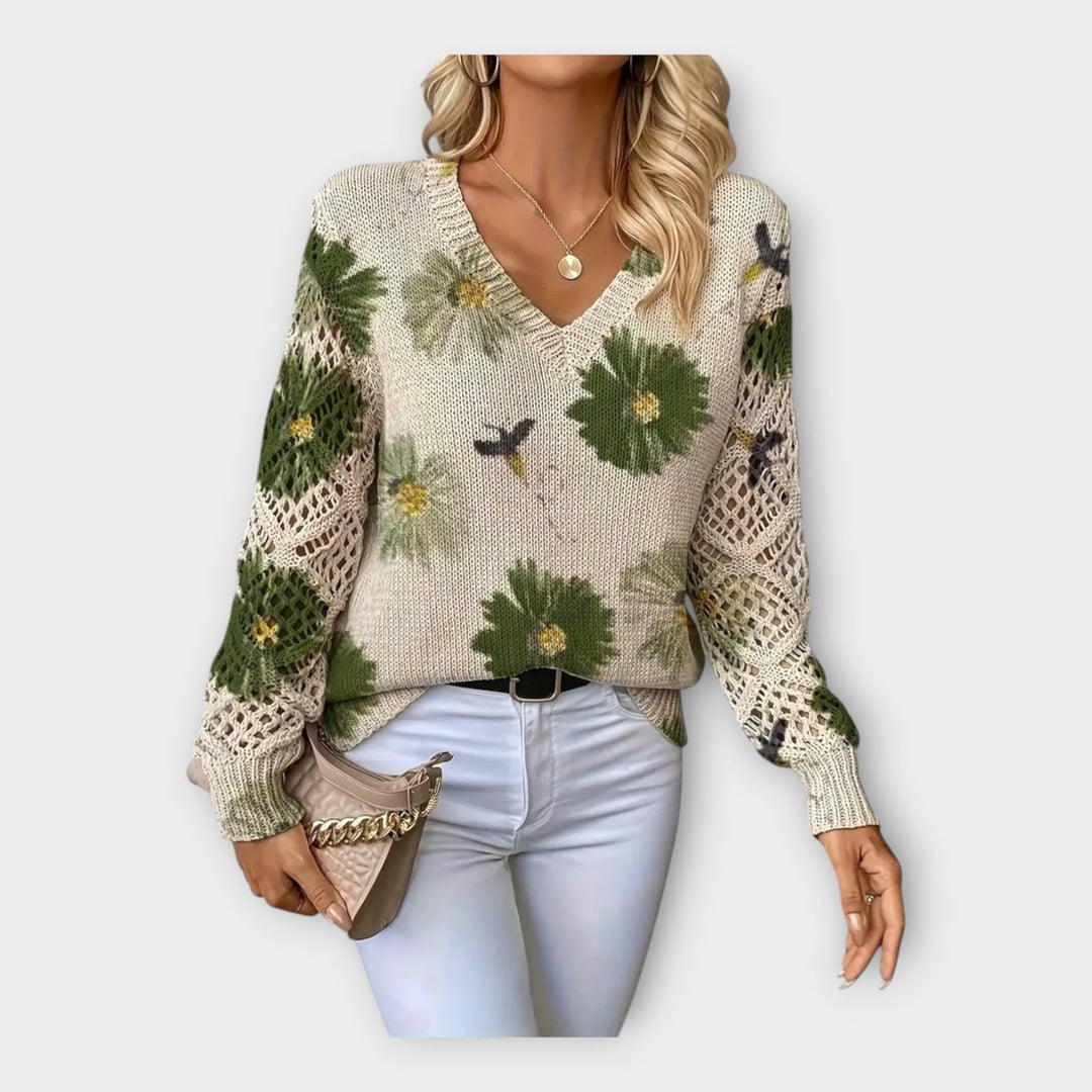 Svetr Pletený s Krajkovými Detaily