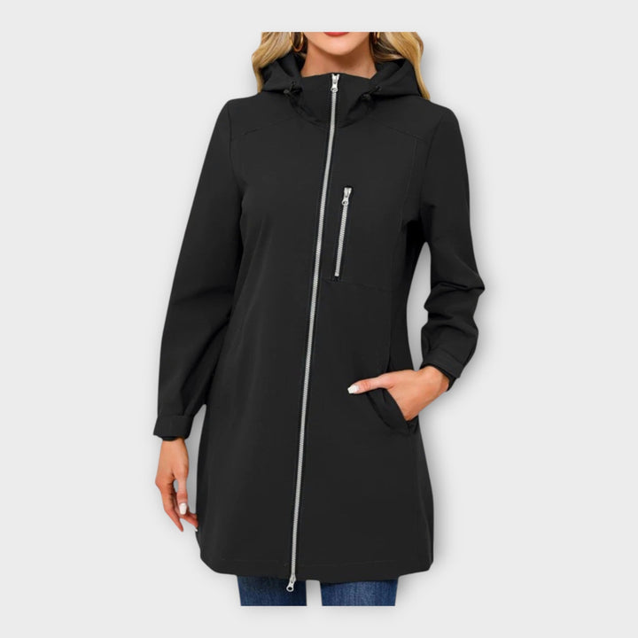 Dlouhá voděodolná bunda s kapucí