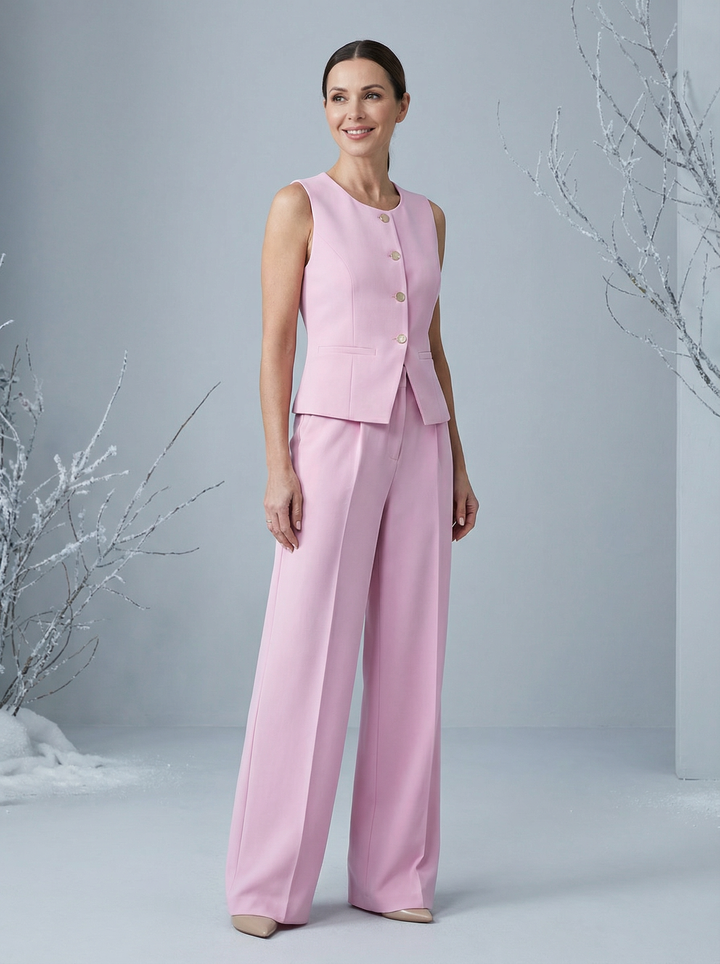 Elegantní Set Kalhot s Topem Bez Rukávů