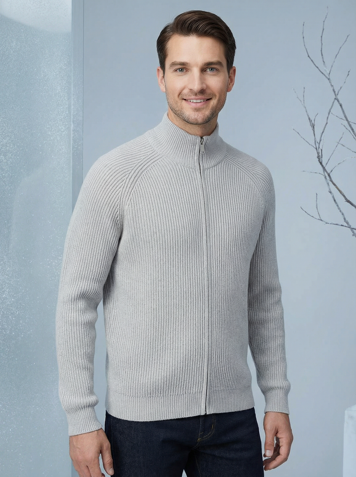 Amalfi vlněný cardigan s plným zipem