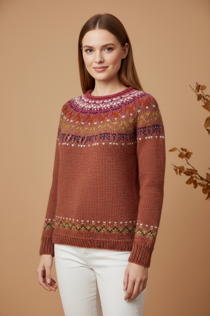 Pulovr Pletený s Vysokým Límcem Retro