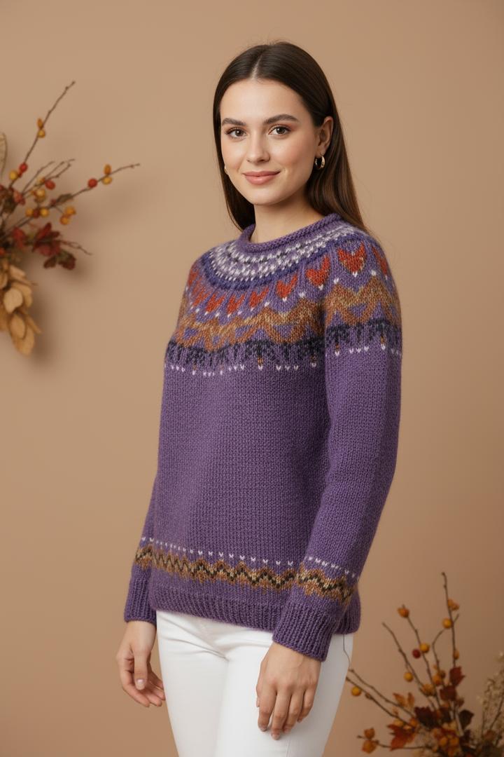 Pulovr s vysokým límcem v retro stylu