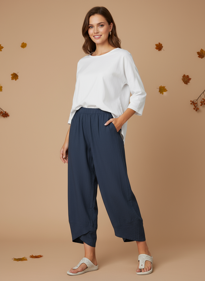 Elegantní Lněné Kalhoty