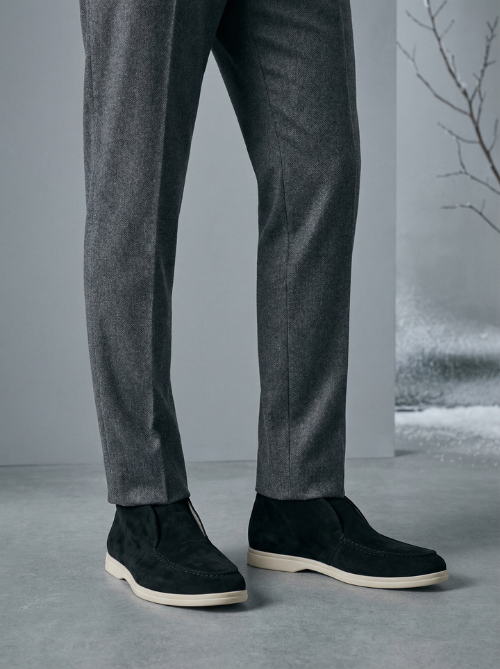 Vysoké mokasíny z jemné kůže