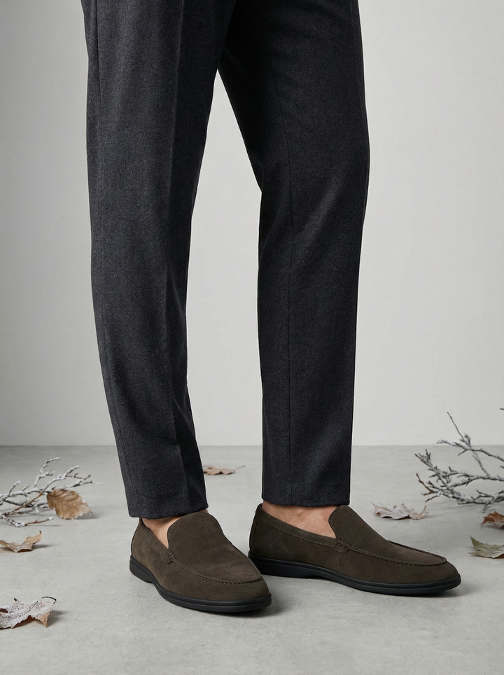 Premium mokasíny z semiše - Černá podešev