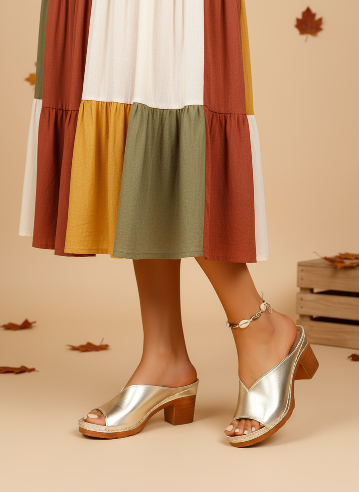 Ortopedické sandály s tlustým podpatkem