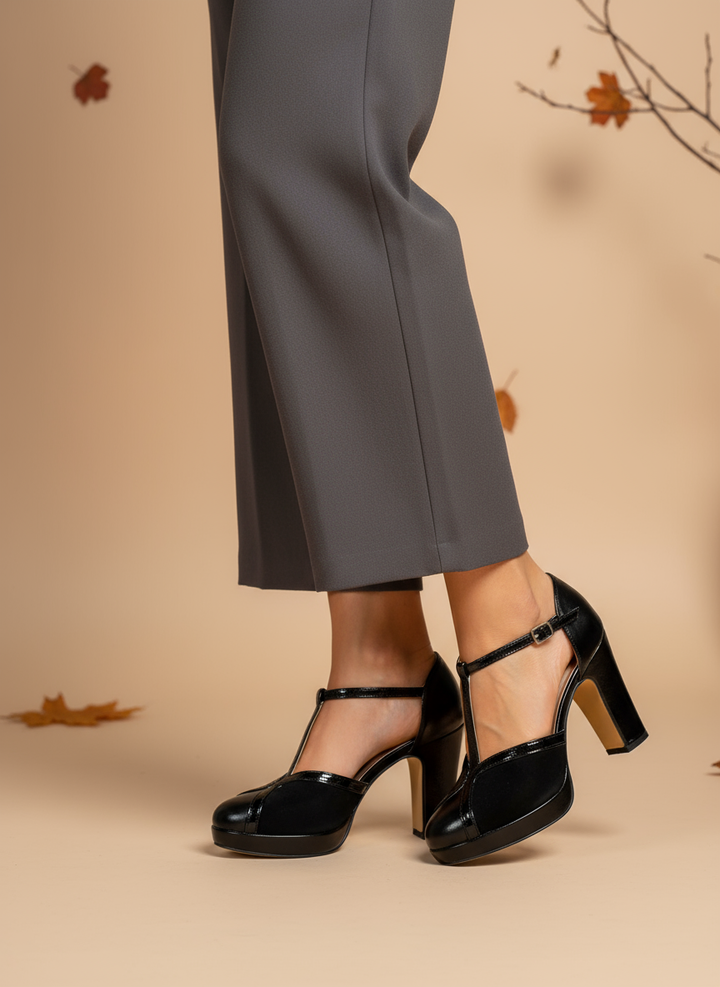 Pantofle s platformou a T-páskem